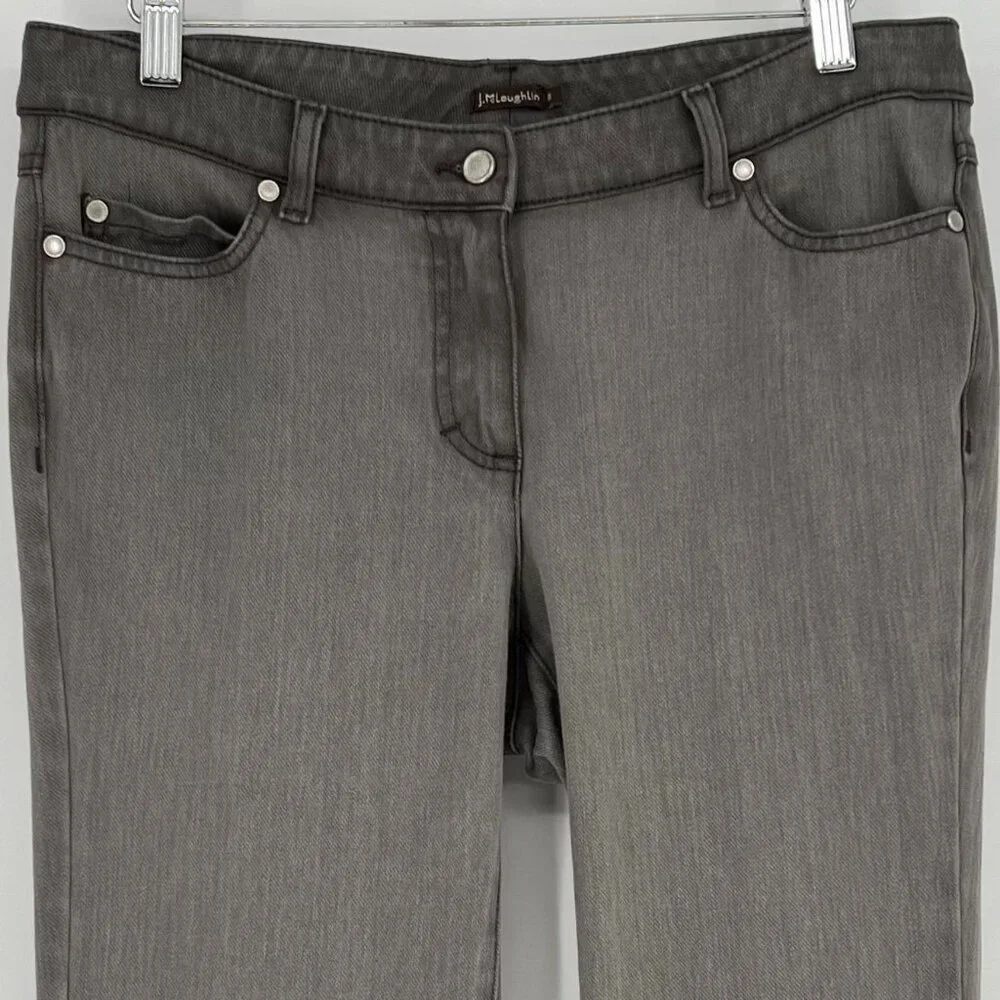 J. McLaughlin Womens Skinny Jeans Size 8 Gray Denim Soft Stretch Cotton Mid Rise